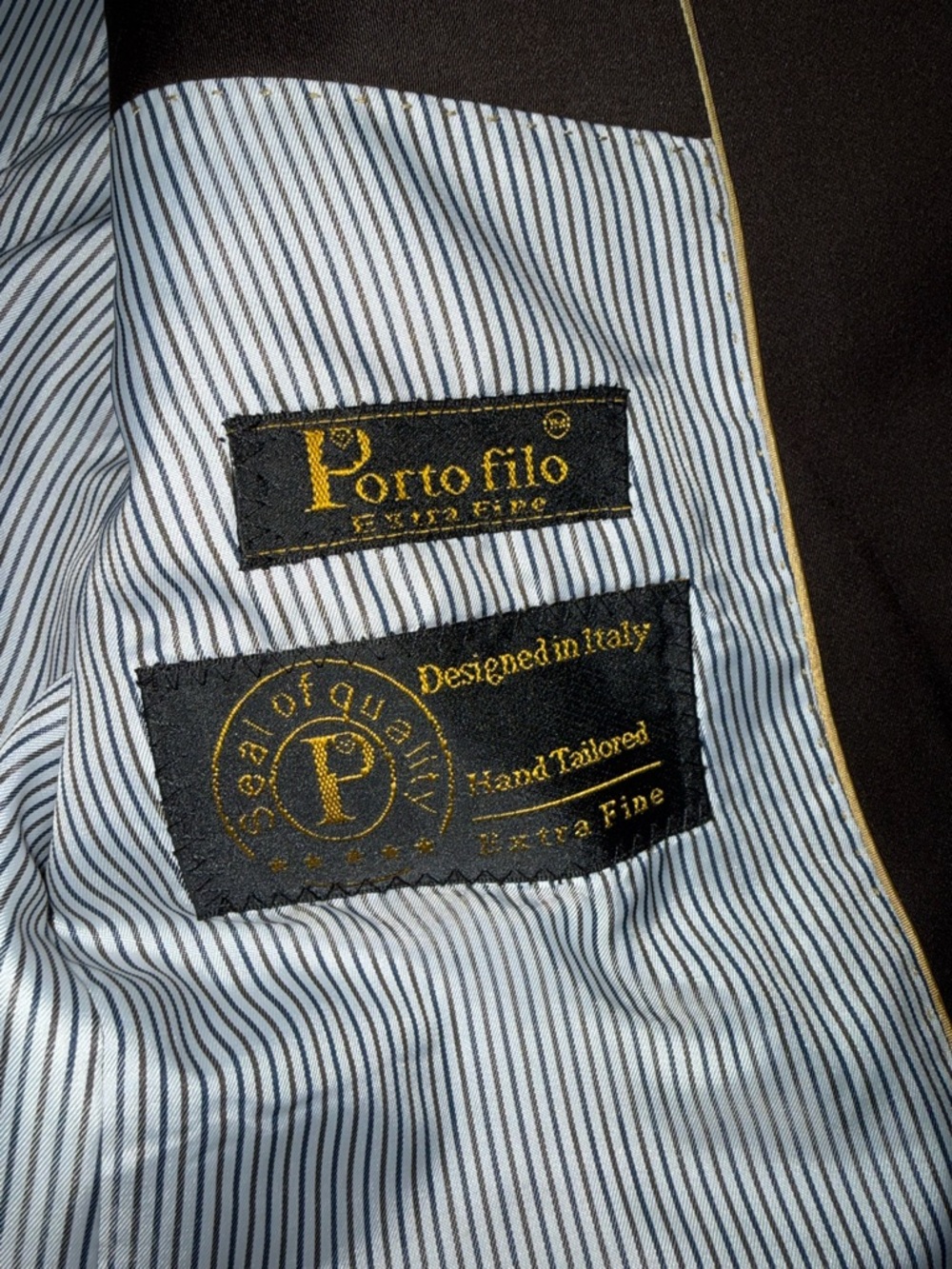 Men's Porto Filo Dk Coffee Two-Button Notch Lapel Blazer made in Italy - Picture 5 of 11